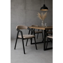 PRODUCENT Krzesło Dębowe KR-201 Tkanina Ciemny Beż